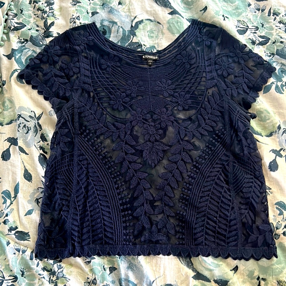 Express Crochet Knit Top - Sz S